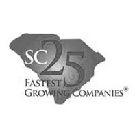 Logo featuring the outline of South Carolina with “SC 25” on it and the text “Fastest Growing Companies” below.