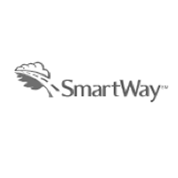 The SmartWay logo features a stylized road curving under a cloud with leaves, positioned to the left of the text SmartWay in a modern font.