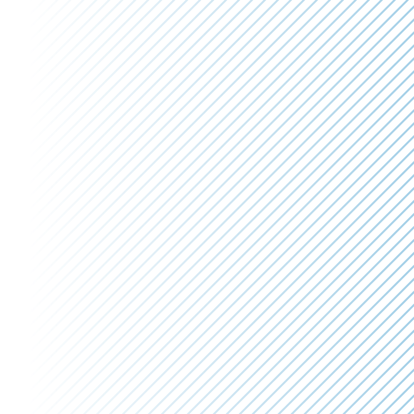 Diagonal blue lines evenly spaced on a white background, fading gradually from left to right, evoke a sense of movement—ideal for concepts like refrigerated shipping, with a gradient effect intensifying to a strong blue along the right edge.